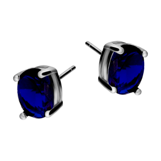 Kolczyki srebrne z szafirową cyrkonią