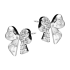 Kolczyki srebrne kokardka z białymi cyrkoniami