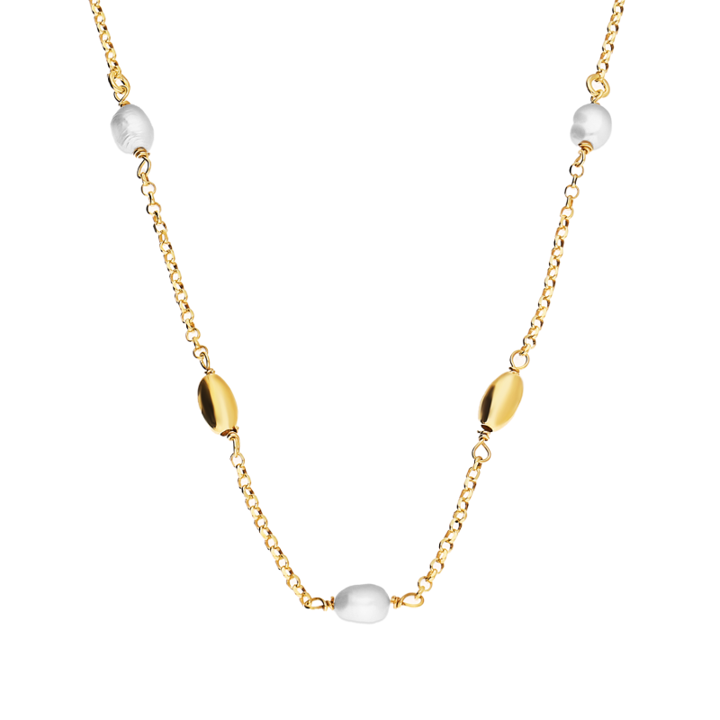 Pozłacany Naszyjnik z Perłami - JubilerSezam.pl