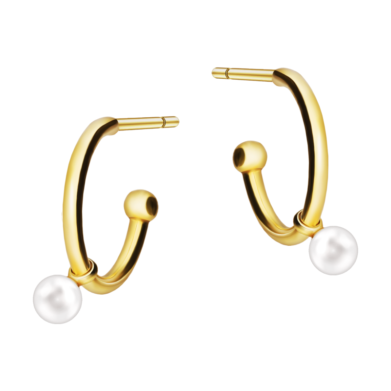 Pozłacane Kolczyki z Perłą - Subtelna Elegancja - JubilerSezam.pl