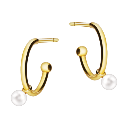 Pozłacane Kolczyki z Perłą - Subtelna Elegancja - JubilerSezam.pl