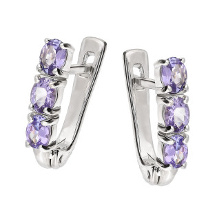 Srebrne Kolczyki z Tanzanitem - Eleganckie i Wyjątkowe - JubilerSezam.pl