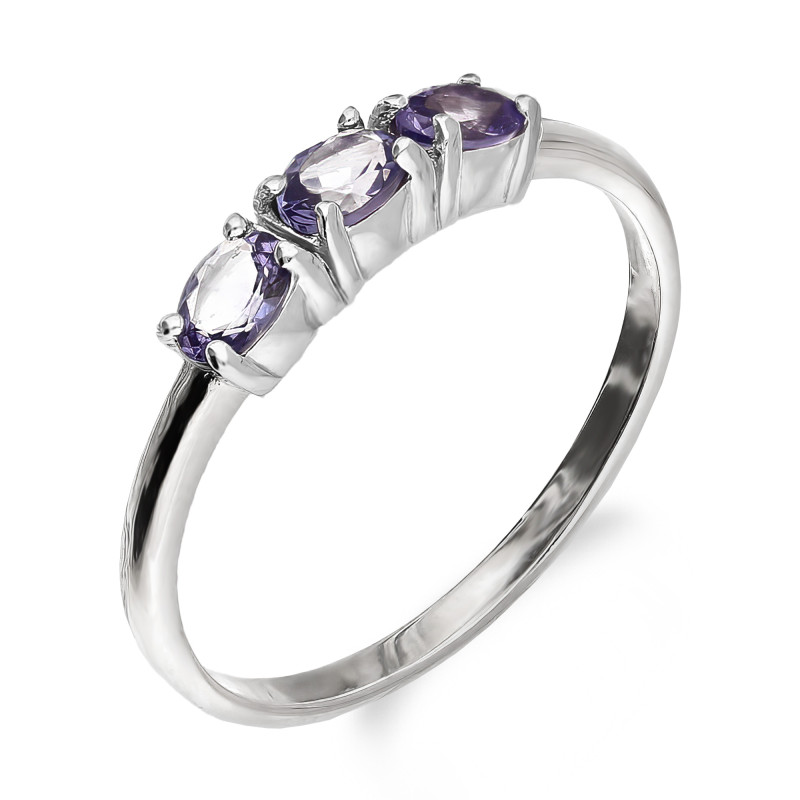 Pierścionek srebrny z tanzanitami