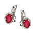 Kolczyki srebrne z rubinem