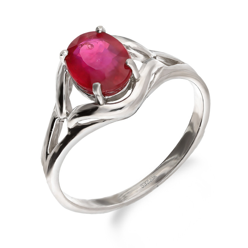 Srebrny Pierścionek z Rubinem Naturalnym - JubilerSezam.pl