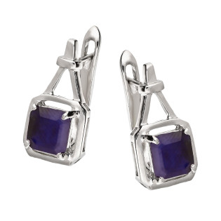 Kolczyki srebrne z szafirem