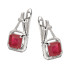 Kolczyki srebrne z rubinem