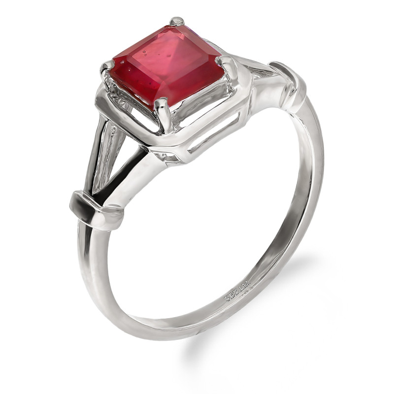 Pierścionek srebrny z rubinem