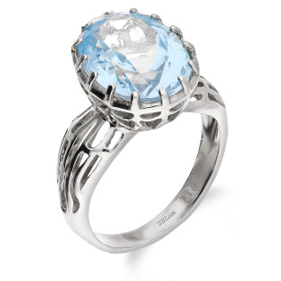 Pierścionek srebrny z topazem