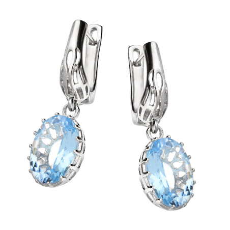 Kolczyki srebrne z topazem