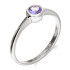 Pierścionek srebrny z tanzanitem w okrągłej oprawie
