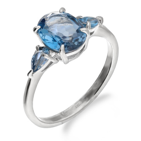 Pierścionek srebrny z topazami