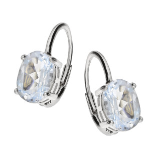 Kolczyki srebrne z topazem w czterech łapkach