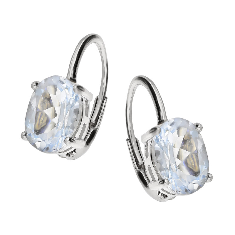 Kolczyki srebrne z topazem w czterech łapkach