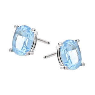 Kolczyki srebrne z topazem w czterech łapkach