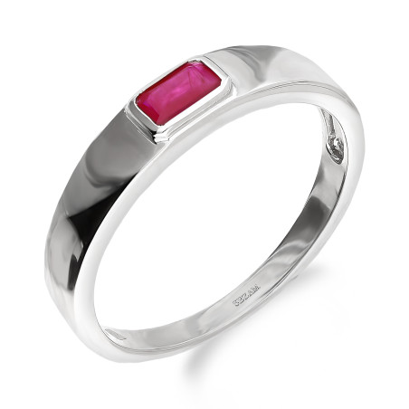 Pierścionek srebrny z rubinem