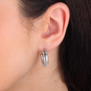 Kolczyki srebrne półkółka sprężyna