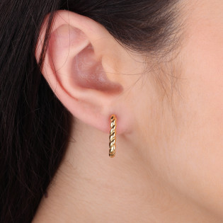 Kolczyki pozłacane viralowe kółka kwadratowe