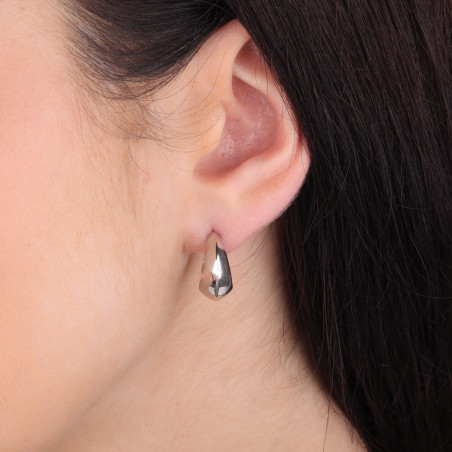 Kolczyki srebrne poszerzane kółka