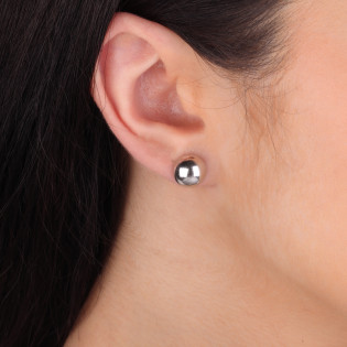 Kolczyki srebrne gładka półkulka 10 mm