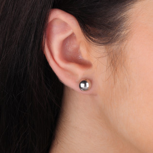 Kolczyki srebrne półkulka 8 mm