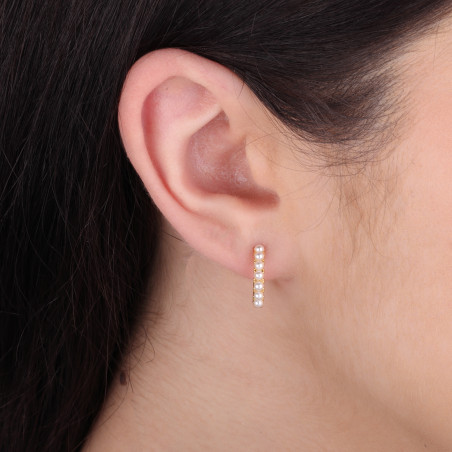 Kolczyki pozłacane kółka z perłami