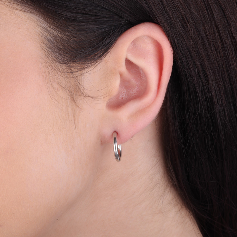 Kolczyki srebrne półkółka 10 mm