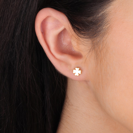 Kolczyki pozłacane koniczynka z serc