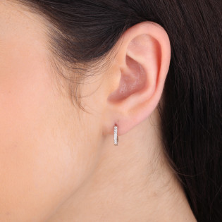 Kolczyki srebrne kółka z białymi cyrkoniami