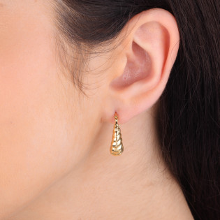 Kolczyki pozłacane viralowe skręcane owale