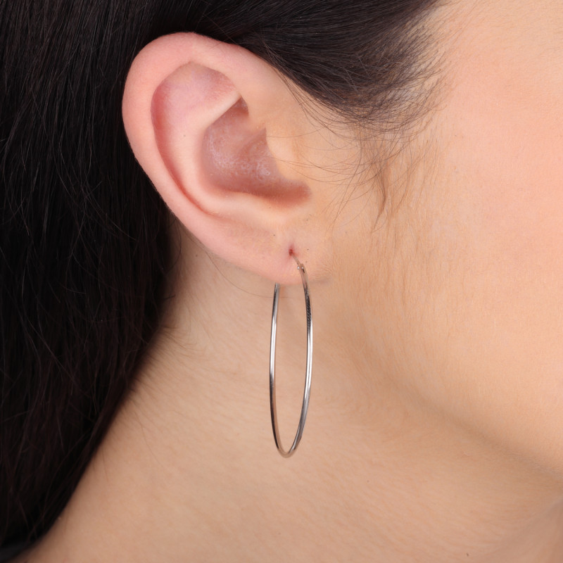 Kolczyki srebrne kółka szarniry