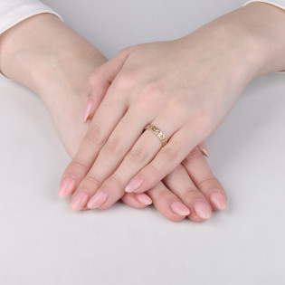 Pierścionek złoty obrączkowy pancer