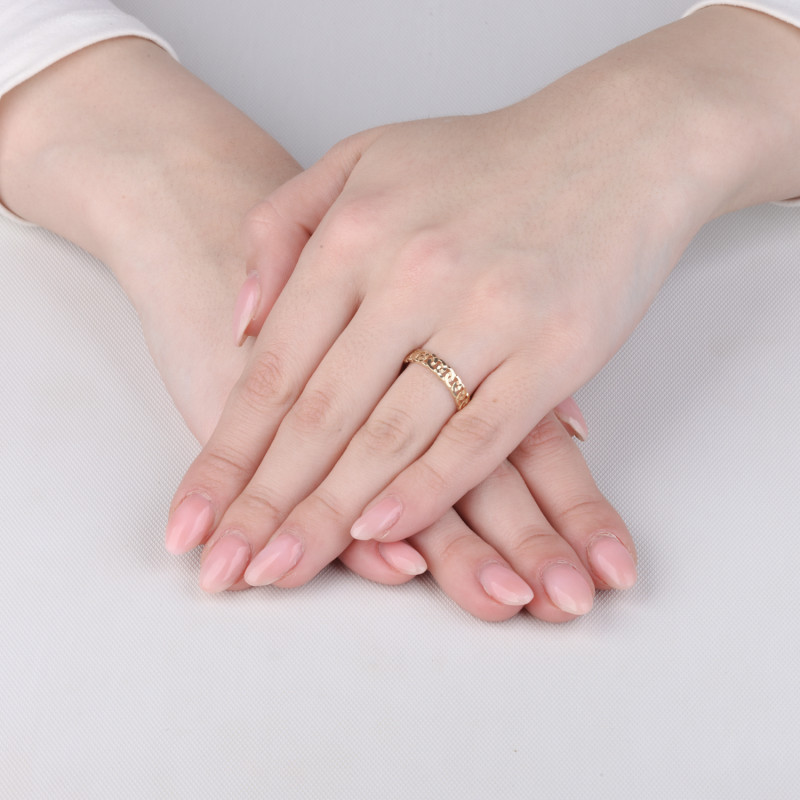 Pierścionek złoty obrączkowy pancer