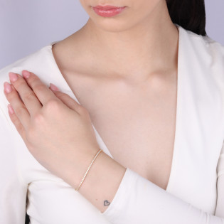 Pozłacana Bransoletka z Cyrkoniami - JubilerSezam.pl