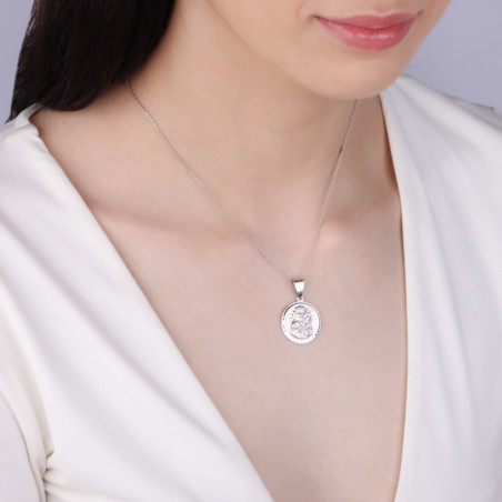 Medalik srebrny Częstochowska w kole