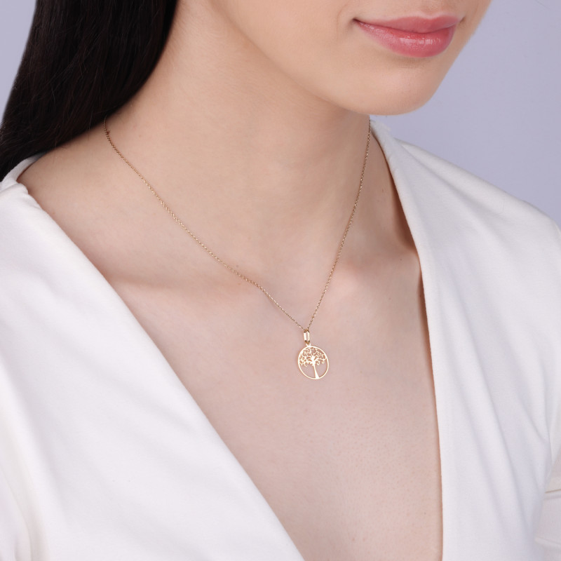 Zawieszka złota drzewko w kole