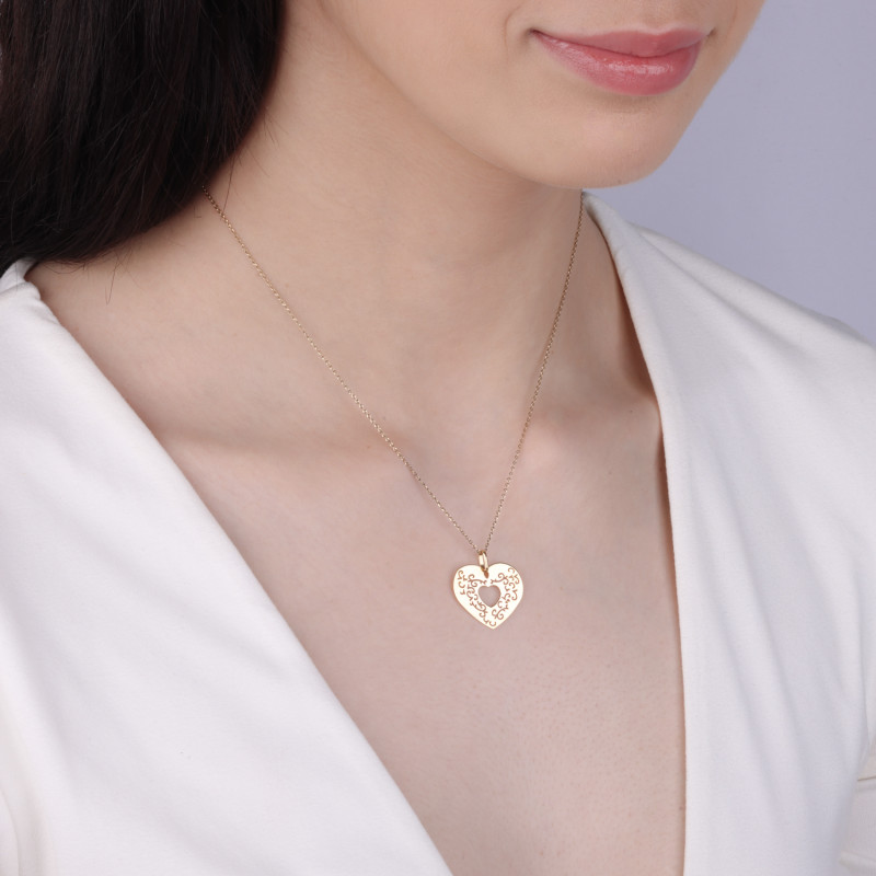 Serduszko złote ornament z wyciętym sercem