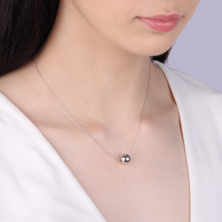 Naszyjnik srebrny z gładką kulką