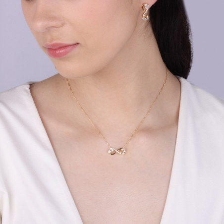 Kolczyki pozłacane infinity z cyrkoniami