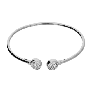 Bransoleta srebrna bangla koła z cyrkoniami
