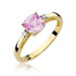 Pierścionek zaręczynowy z różowym topazem i diamentami