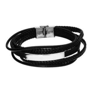 Bransoleta męska z gładką blaszką