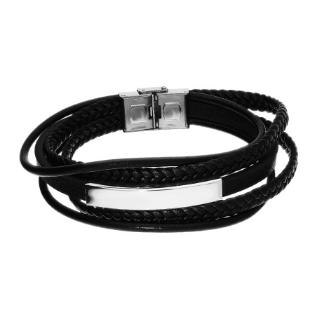Bransoleta męska z gładką blaszką