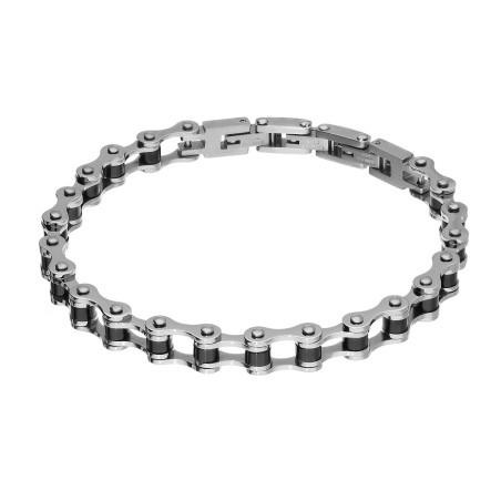 Bransoleta męska płotek z czarnymi walcami