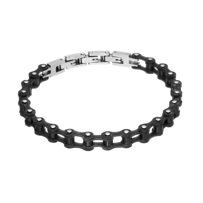 Bransoleta męska płotek z karbonowymi walcami