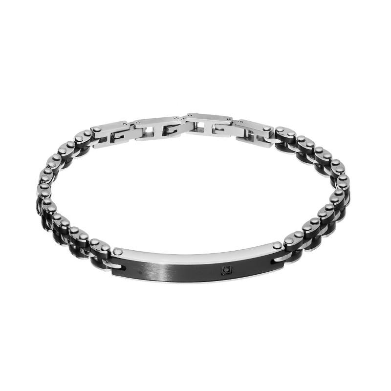 Bransoleta męska płotek i gładka blaszka