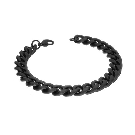 Bransoleta męska stalowa pancerka czarna 10mm - JubilerSezam.pl