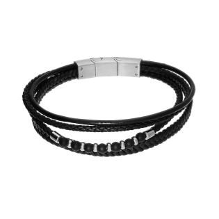 Bransoleta męska poczwórka z kulkami