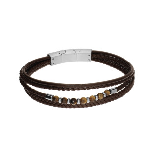 Bransoleta męska z brązowymi kulkami