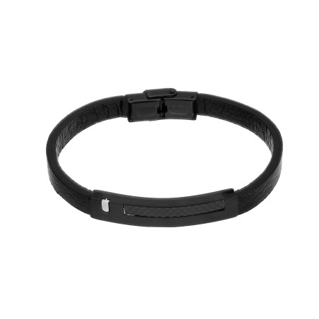 Bransoletka męska skórzana z blaszką - JubilerSezam.pl